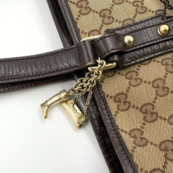 Gucci Sherry Line GG Canvas Canvas Brown Tote Bag Gold 137396 - Picture 15 of 15